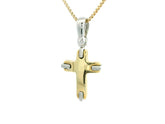 Tiny Cross 18K YWG 2,3 / Classic Yellow Gold High Polish Link Chain Necklace