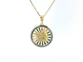 Angel W & Y Gold Medal 18K YG WG 1.44 / Classic Yellow Gold Engraved Medallion Link Chain Necklace