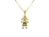 Girl Pendant 18K YG 0,9 / Elegant Yellow Gold Charm Necklace with Polished Finish