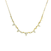 Flowers Diamonds Necklace 18K YG 2.75 / D 0.51 / Yellow Gold Diamond Cascade Necklace