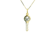 Key Pendant 18K YWG 1,9 / Elegant Yellow Gold Spherical Charm Necklace