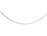 Light Blue Girl Necklace YG 18K YG 2,3 / Classic Blue Turquoise Beaded Necklace in Yellow Gold