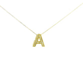 A Diamond Necklace YG 18K YG 1.35 / D 0.08 / Custom Yellow Gold Monogram Necklace with Brilliant Cut Diamond Accent