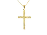 Small Cross 18K YG 1,2 / Elegant Yellow Gold Woven Link Chain Necklace