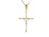 Small Cross 18K YWG 1,3 / Classic 18k Yellow Gold Rope Link Chain Necklace