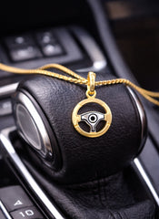 Steering Wheel Pendant 18K YWG 1,8 / 18k Yellow Gold Polished Rope Link Chain