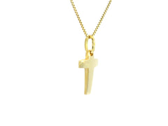 Tiny Cross 18K YG 1,6 / 14K Yellow Gold Figaro Link Chain Necklace