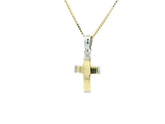 Tiny Cross 18K YWG 2 / Elegant Yellow Gold Twisted Hollow Rope Chain Necklace