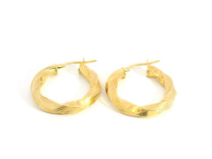Twisted Hoops 18K YG 2.5 / Size 0.75D / Classic Yellow Gold High-Polish Round Hoop Earrings