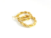 Twisted Hoops 18K YG 2.74 / Size 0.75D / Classic High-Polished Yellow Gold Hoop Earrings