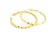 Twisted Hoops 18K YG 4.62 / Size 1.75D / Classic Polished Yellow Gold Hinge Hoop Earrings