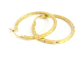 Twisted Hoops 18K YG 4,3 / Classic Polished Yellow Gold Engraved Hoop Earrings