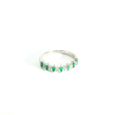 Marquise Emerald Diamonds Ring 18K YG 2.30 / D 0.16 / 0.25 / Marquise Cut Green Emerald Stackable Ring in Polished White Gold