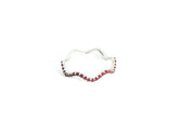 Curly Ruby Ring 18K WG 1.72 / 0.31 / Minimalist Round Brilliant Cut Ruby Stackable Ring in Polished White Gold