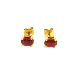 Oval Ruby Stud Earring 126YG 18K YG 1.51 / 1.26 / Classic Oval-Cut Ruby Stud Earrings in Yellow Gold