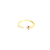 Snake Ruby Diamond Ring 18K YG 1.38 / D 0.08 / 0.03 / Classic Yellow Gold Alternating Round Brilliant Ruby and Diamond Channel Set Eternity Band