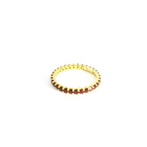 Ruby Eternity Ring 114YG Size 6.25 18K YG 1.82 / 1.14 / Round Brilliant Red Ruby Yellow Gold Eternity Ring
