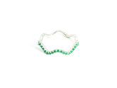 Curly Emerald Ring 18K WG 1.69 / 0.21 / Elegant Round Brilliant Cut Emerald White Gold Stackable Band