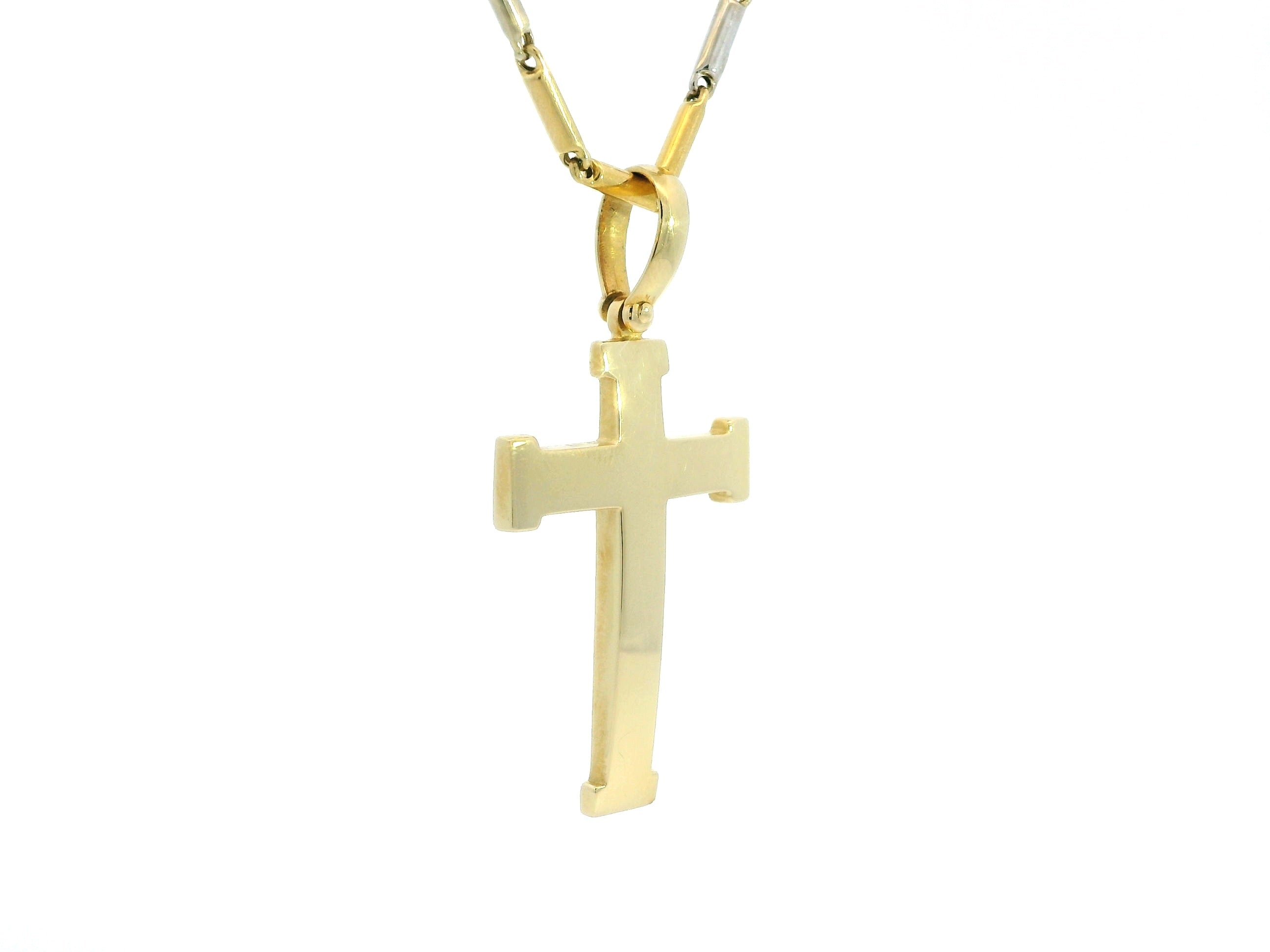 Big Cross 18K YG 5,7 / Polished Yellow Gold Snake Chain Necklace