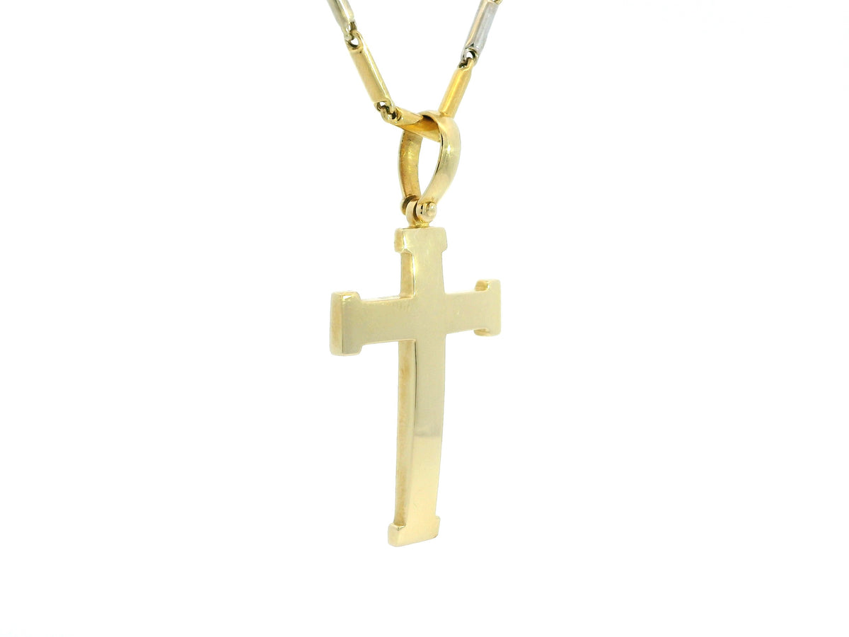 Big Cross 18K YG 5,7 / Polished Yellow Gold Snake Chain Necklace