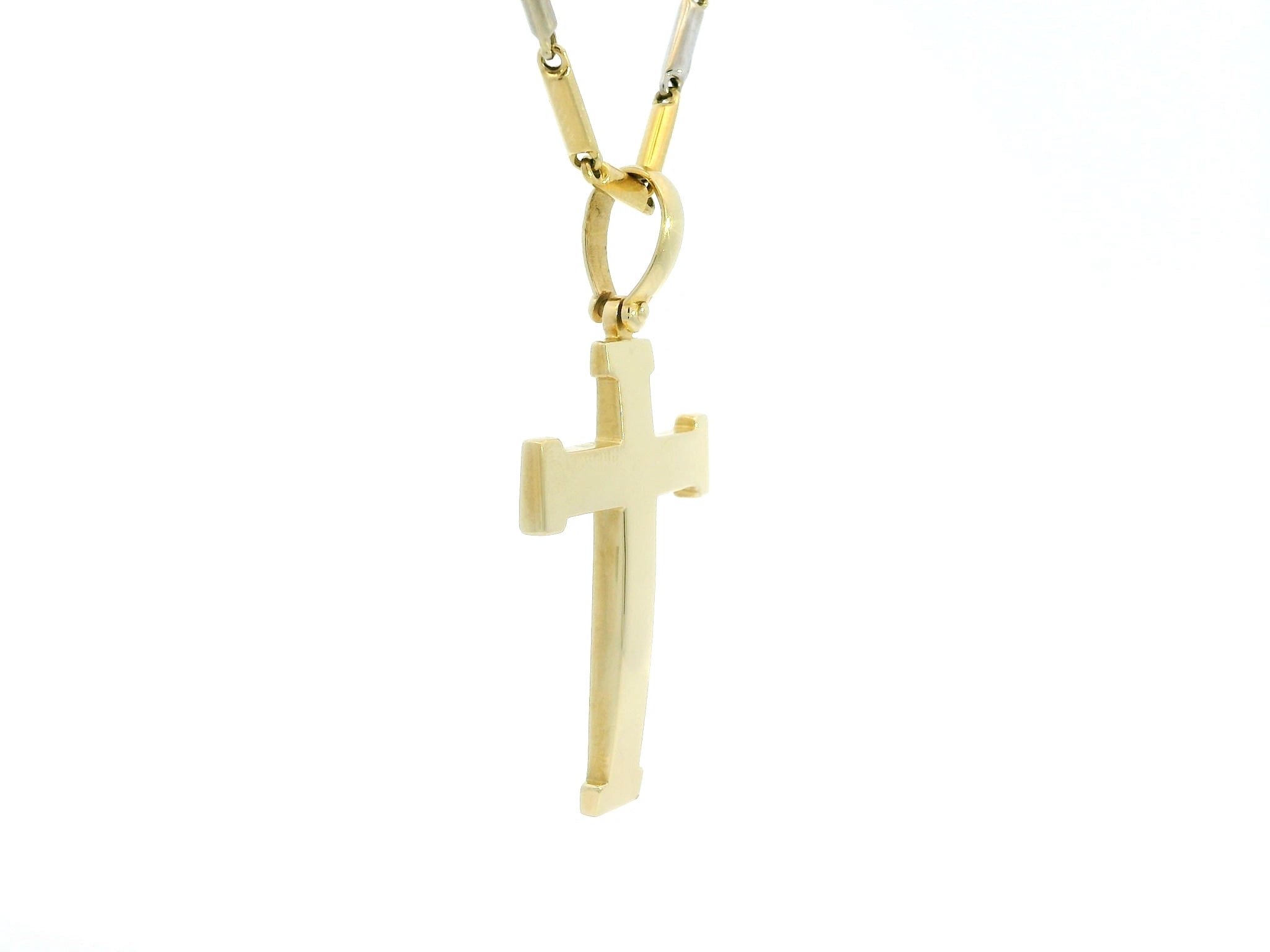 Big Cross 18K YG 5,7 / Polished Yellow Gold Snake Chain Necklace