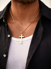 Big Cross 18K YG 5,7 / Polished Yellow Gold Snake Chain Necklace