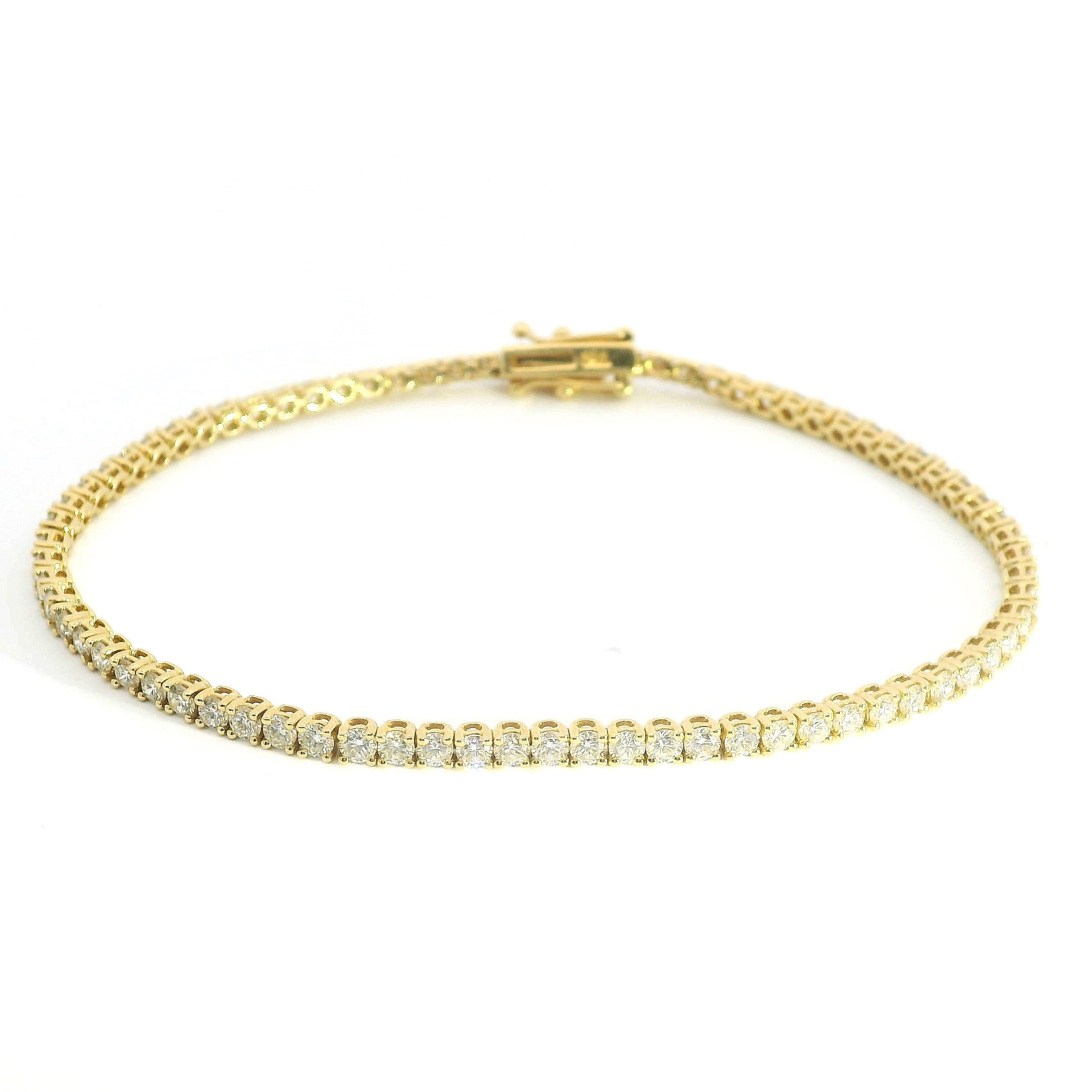 Diamonds Tennis Bracelet 304YG 18K YG 7.17 / D 3.04 / Yellow Gold Diamond Tennis Bracelet