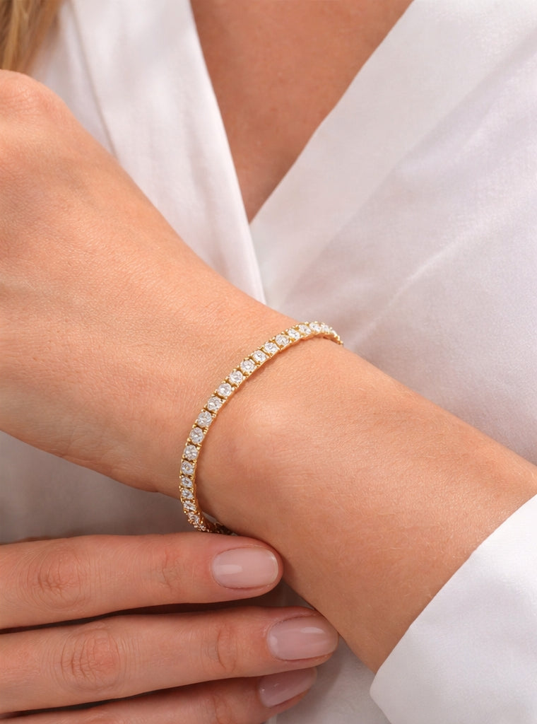 Diamonds Tennis Bracelet 304YG 18K YG 7.17 / D 3.04 / Yellow Gold Diamond Tennis Bracelet