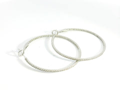 G Diamonds hoops 18K WG 5.84 / D 0.75 / Size 1.5D / Round Brilliant Diamond Channel-Set White Gold Hoop Earrings