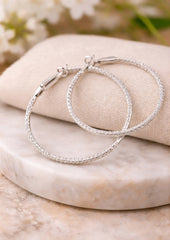 G Diamonds hoops 18K WG 5.84 / D 0.75 / Size 1.5D / Round Brilliant Diamond Channel-Set White Gold Hoop Earrings
