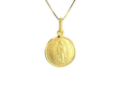 Guadalupe Tiny Medal 18K YG / 18K Yellow Gold Celestial Medallion Charm Necklace