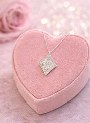 Rombo Diamonds Necklace 18K WG 1.74 D 0.15 / White Gold Diamond Lozenge Pendant Necklace