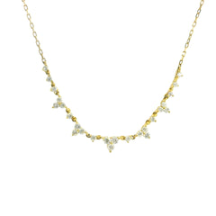Flowers Diamonds Necklace 18K YG 2.75 / D 0.51 / Yellow Gold Diamond Cascade Necklace
