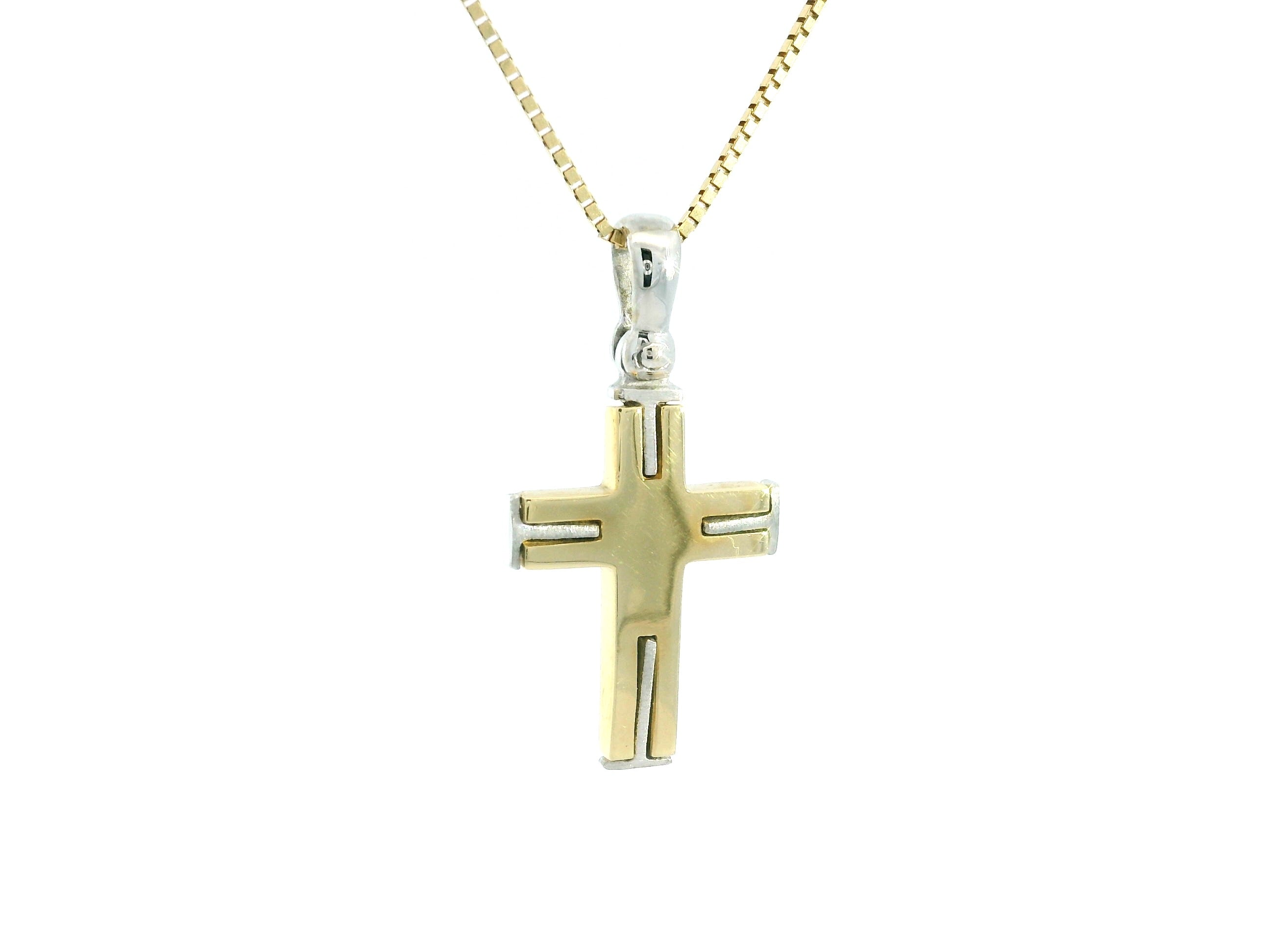 Medium Cross 18K YWG 2,8 / Classic High-Polish Yellow Gold Link Chain Necklace