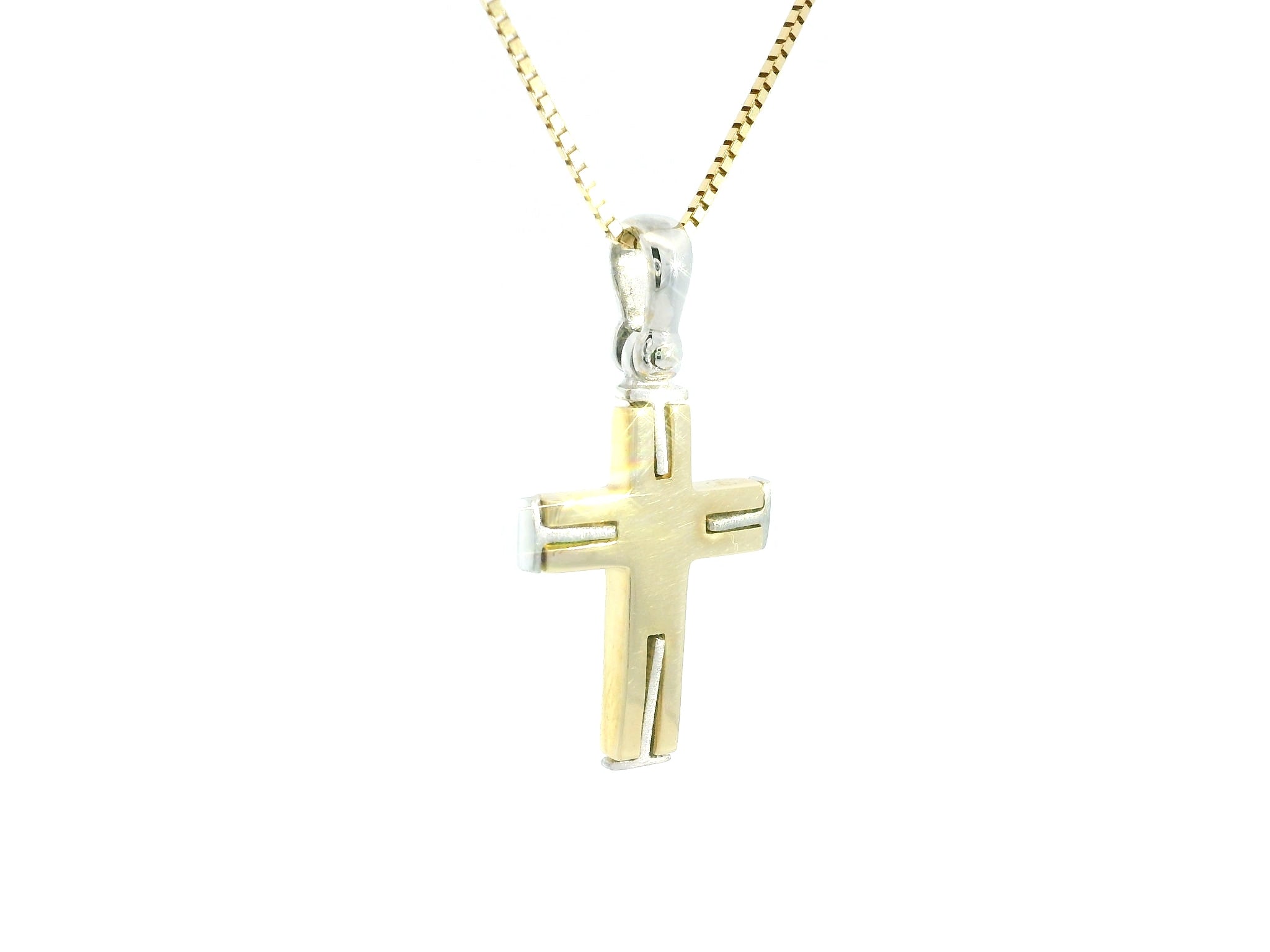 Medium Cross 18K YWG 2,8 / Classic High-Polish Yellow Gold Link Chain Necklace