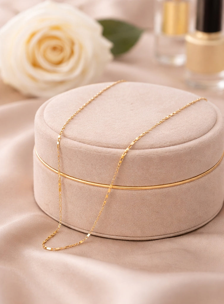 Mirror Singapore Chain Size 18 18K YG 1,59 / Elegant Yellow Gold Chain Necklace