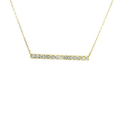 Line Diamonds Necklace 18K YG 1.56 / D 0.33 / Yellow Gold Diamond Bar Necklace with Round Brilliant Cut Diamonds