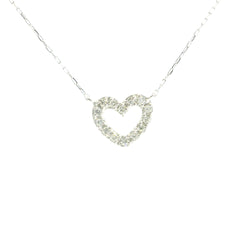 Little Heart Diamonds Necklace 18K WG 0.95 / D 0.10