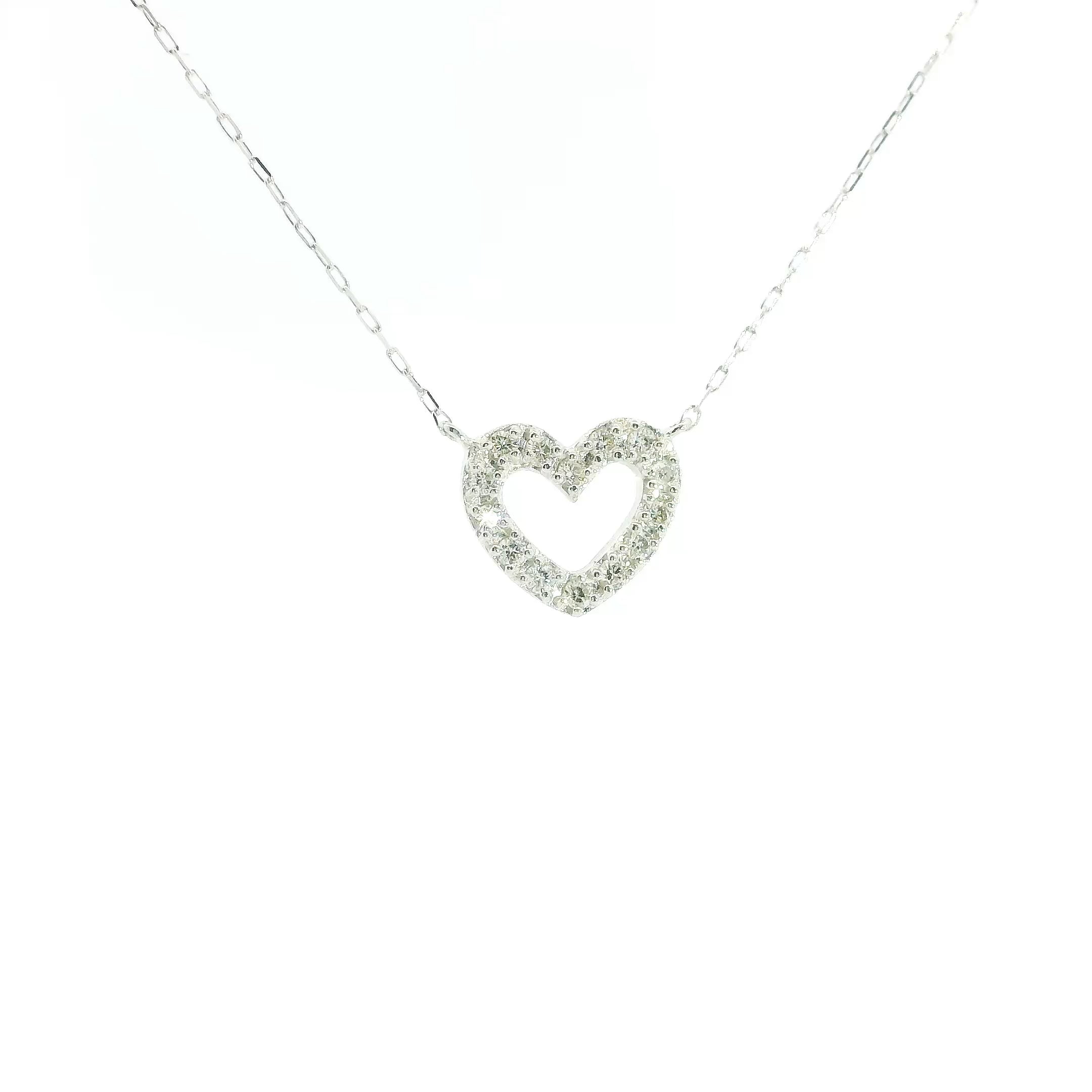 Little Heart Diamonds Necklace 18K WG 0.95 / D 0.10