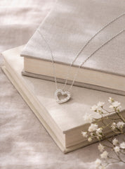 Little Heart Diamonds Necklace 18K WG 0.95 / D 0.10