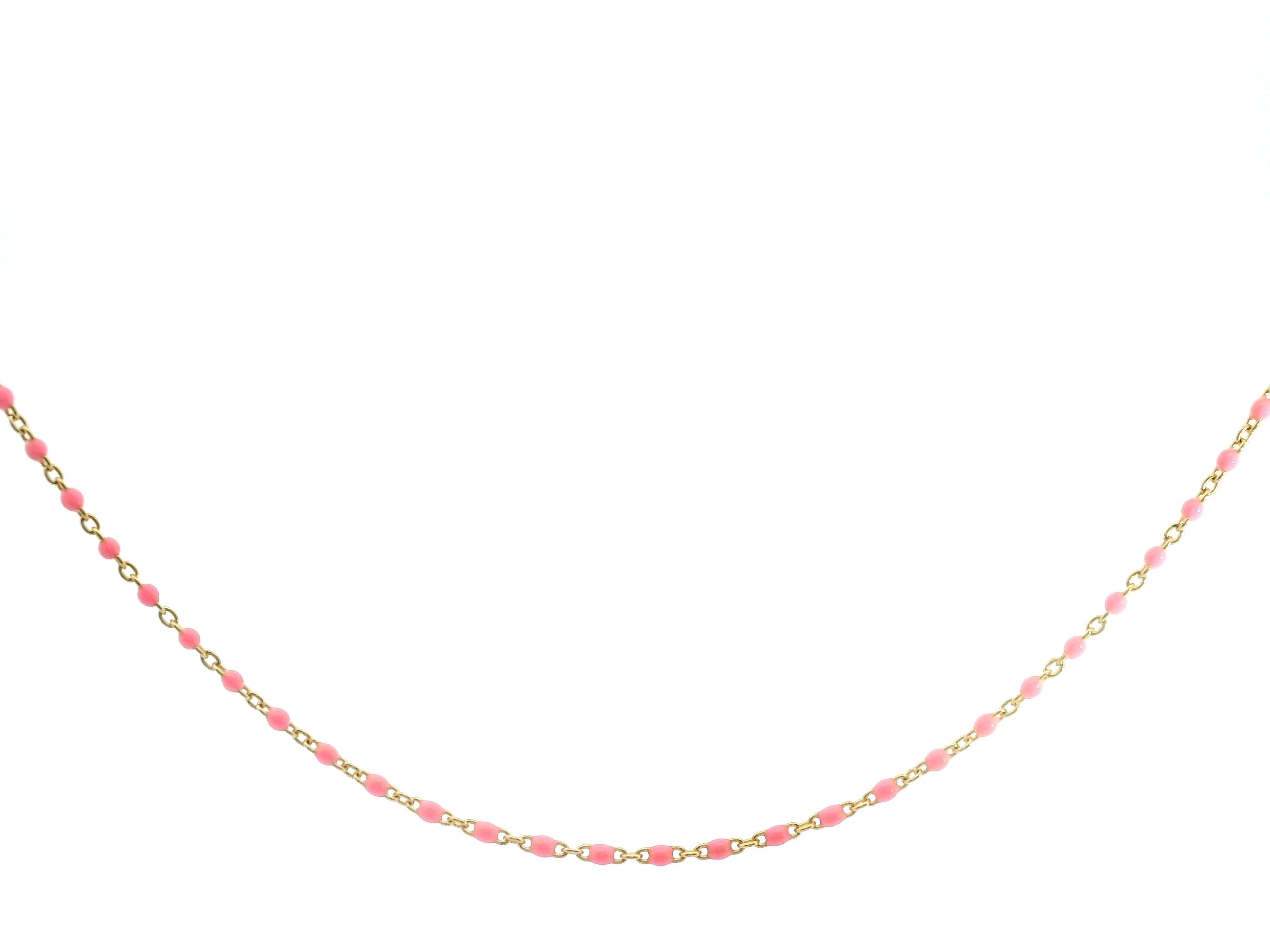 Pink Girl Necklace YG 18K YG 2,3 / Graduated Pink Sapphire Round Bead Necklace in 14k Yellow Gold