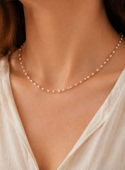 Pink Girl Necklace YG 18K YG 2,3 / Graduated Pink Sapphire Round Bead Necklace in 14k Yellow Gold