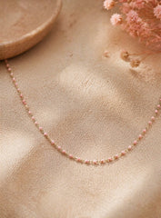 Pink Girl Necklace YG 18K YG 2,3 / Graduated Pink Sapphire Round Bead Necklace in 14k Yellow Gold