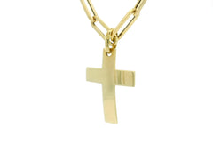 Contemporary 14K Yellow Gold Rectangular Bar Link Chain Necklace