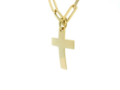 Contemporary 14K Yellow Gold Rectangular Bar Link Chain Necklace