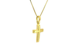 Double Line Small Cross 18K YG 2,1 / 18k Yellow Gold High-Polish Curb Link Chain