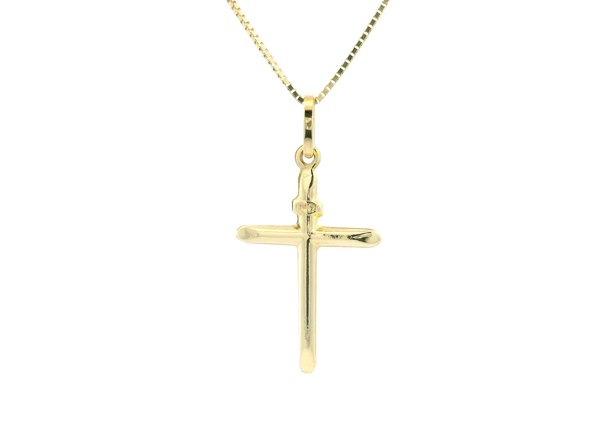 Small Cross 18K YG 1,1 / Classic 18k Yellow Gold Rope Chain Necklace