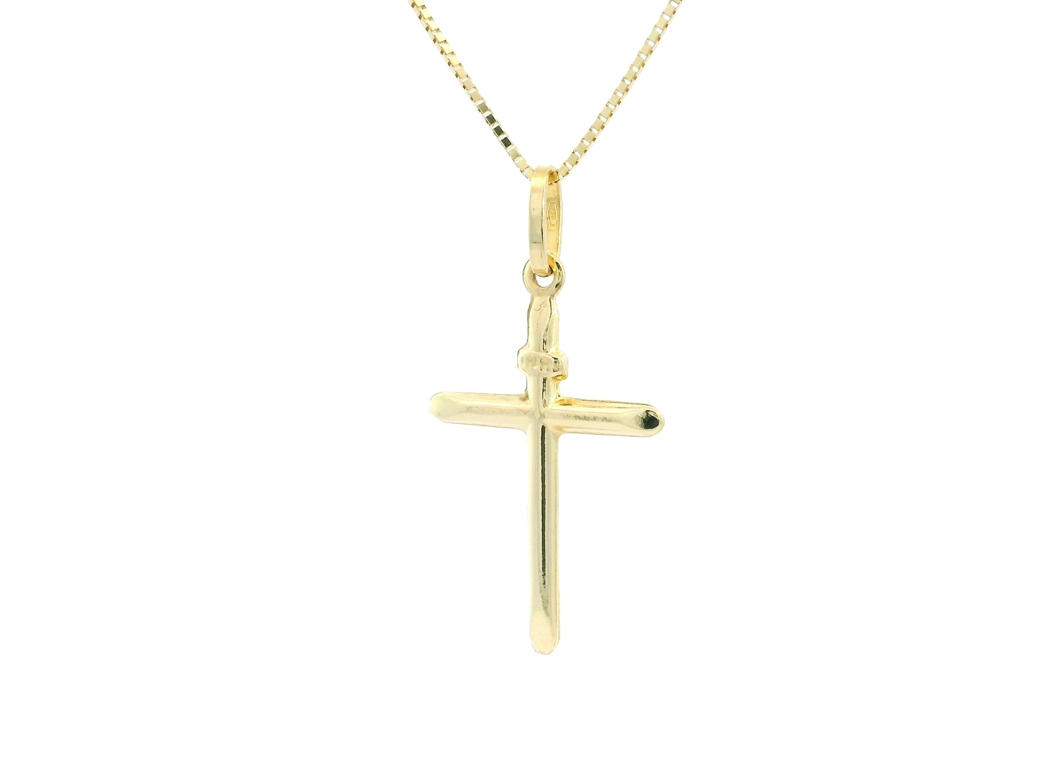 Small Cross 18K YG 1,1 / Classic 18k Yellow Gold Rope Chain Necklace