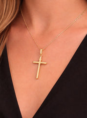 Small Cross 18K YG 1,1 / Classic 18k Yellow Gold Rope Chain Necklace