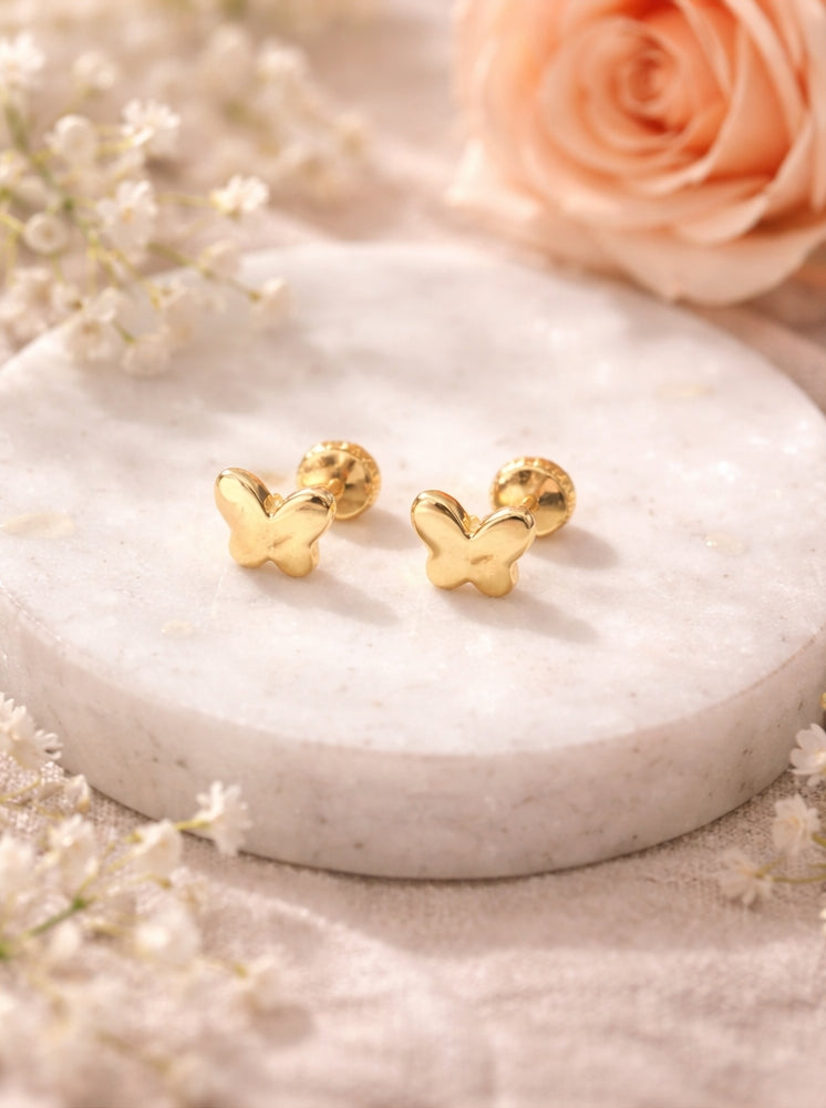 Gold Small Butterfly Earring 18K YG / Gold Small Butterfly Earring YG